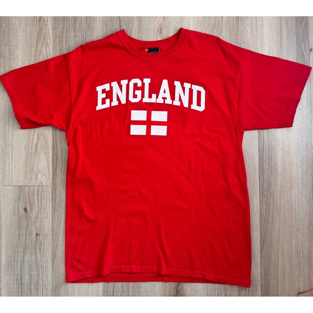 Unitas England St Georges Cross Flag Graphic T-Shirt Red Mens Large